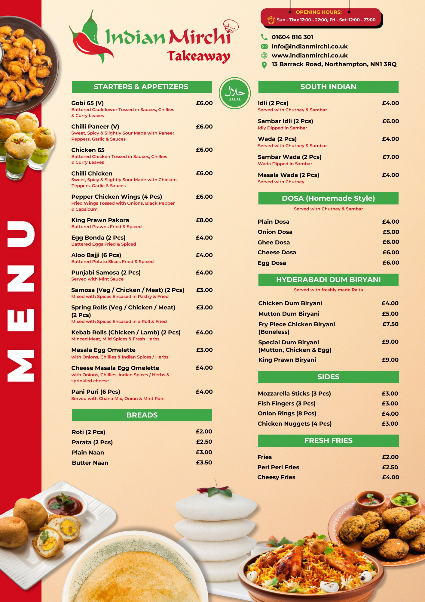 OUR MENU – Indian Mirchi